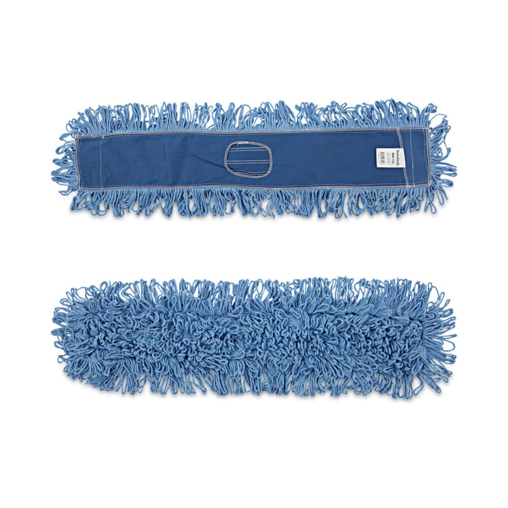 Dry Mopping Kit, 36 x 5 Blue Blended Synthetic Head, 60" Natural Wood/Metal Handle - Image 5