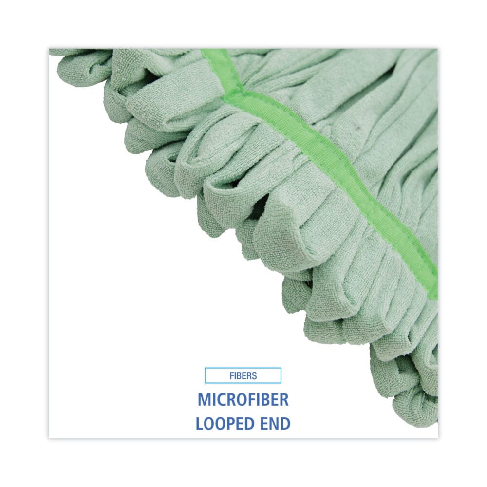 Microfiber Looped-End Wet Mop Head, Large, Green, 12/Carton - Image 3