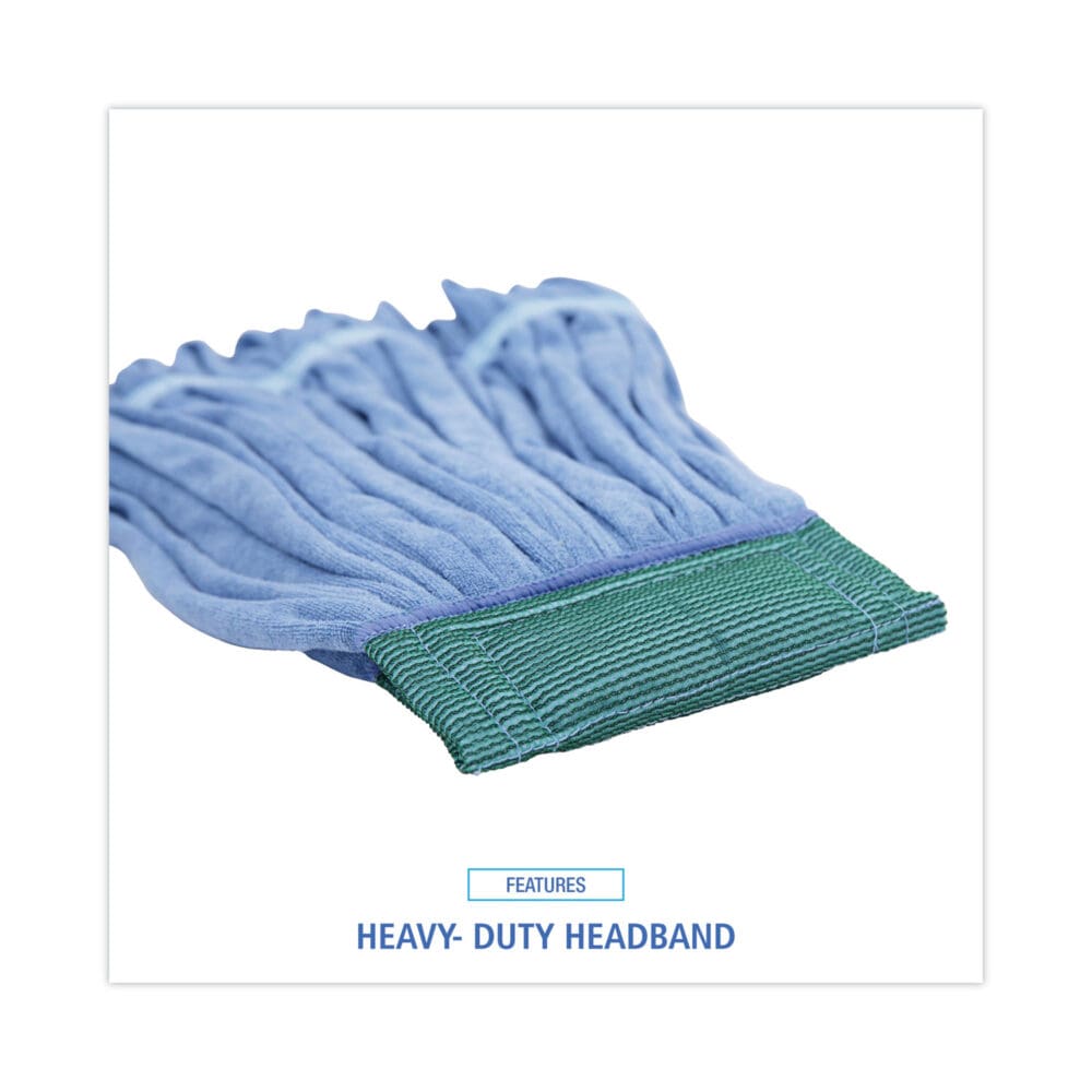 Microfiber Looped-End Wet Mop Heads, Medium, Blue, 12/Carton, 12/Carton - Image 5