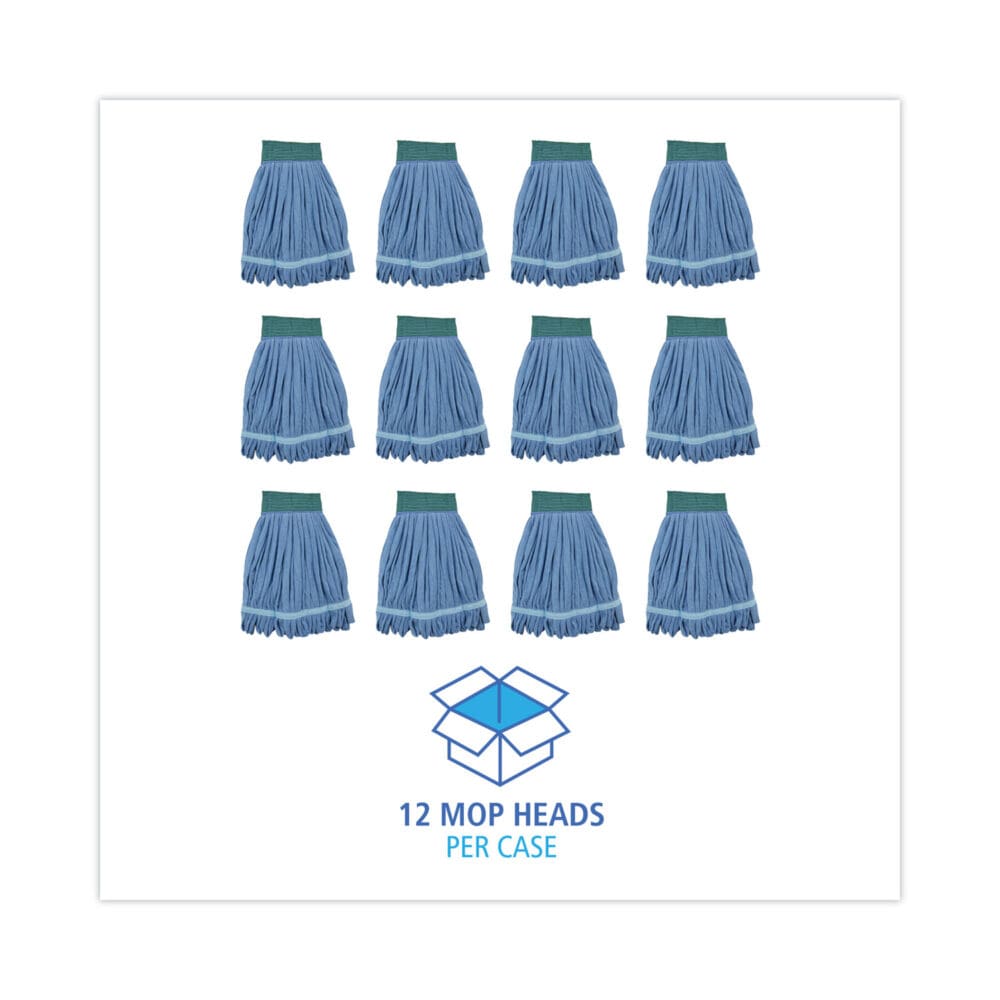 Microfiber Looped-End Wet Mop Heads, Medium, Blue, 12/Carton, 12/Carton - Image 7