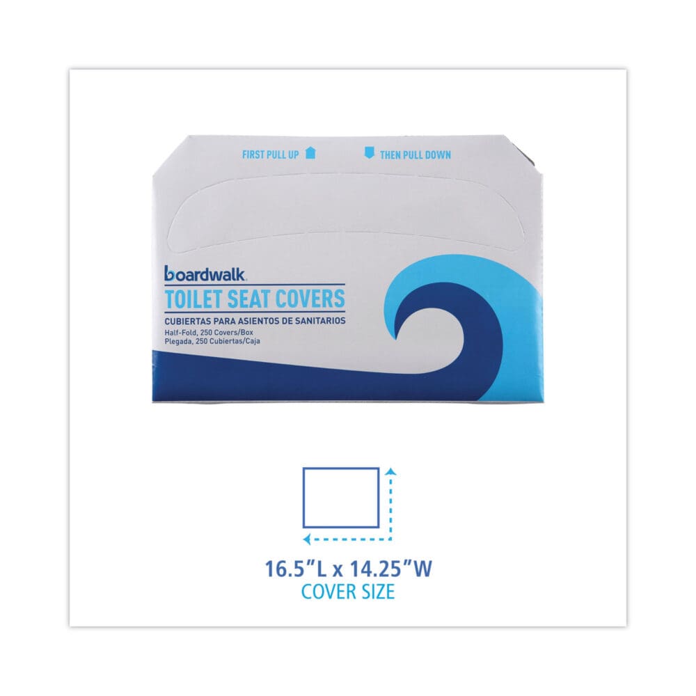Premium Half-Fold Toilet Seat Covers, 14.17 x 16.73, White, 250 Covers/Sleeve, 4 Sleeves/Carton - Image 8