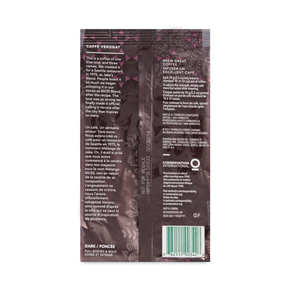 Coffee, Caffe Verona, 2.7 oz Packet, 72/Carton - Image 3