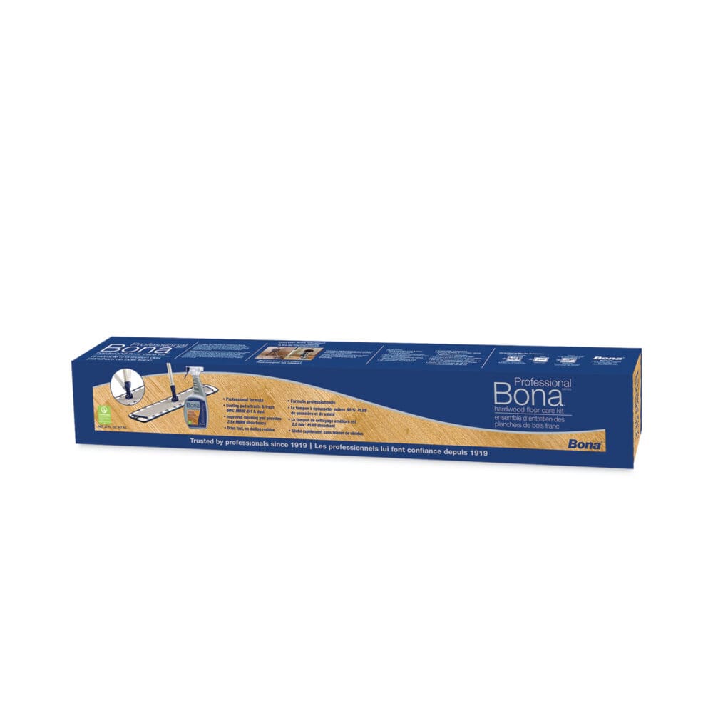 Hardwood Floor Care Kit, 18" Wide Microfiber Head, 72" Silver/Blue Aluminum Handle - Image 2
