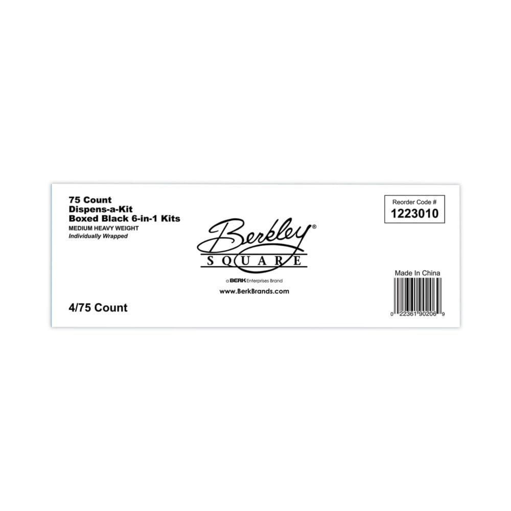 Dispens-a-Kit, Individually Wrapped, Mediumweight, Knife/Fork/Spoon, Black, 75/Box - Image 2