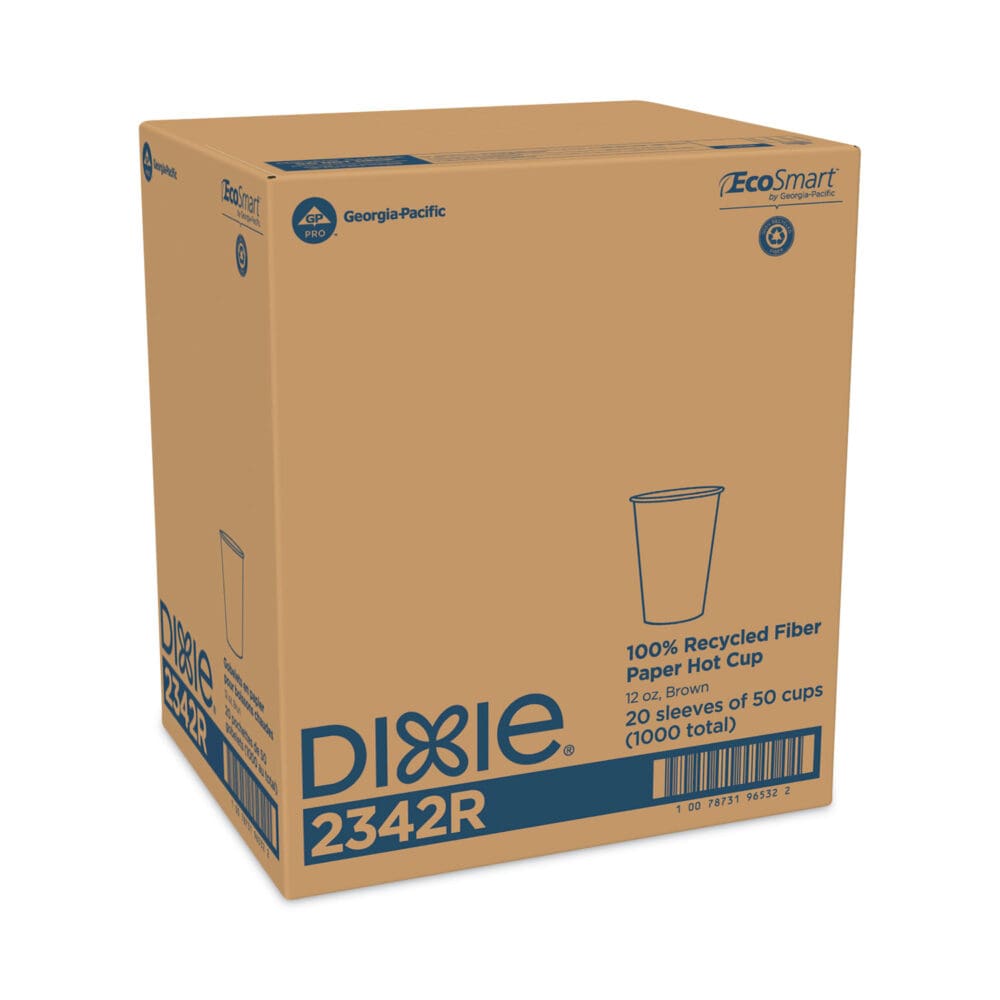 EcoSmart Recycled Fiber Hot/Cold Cups, 12 oz, Kraft/Green, 50/Sleeve, 20 Sleeves/Carton - Image 6
