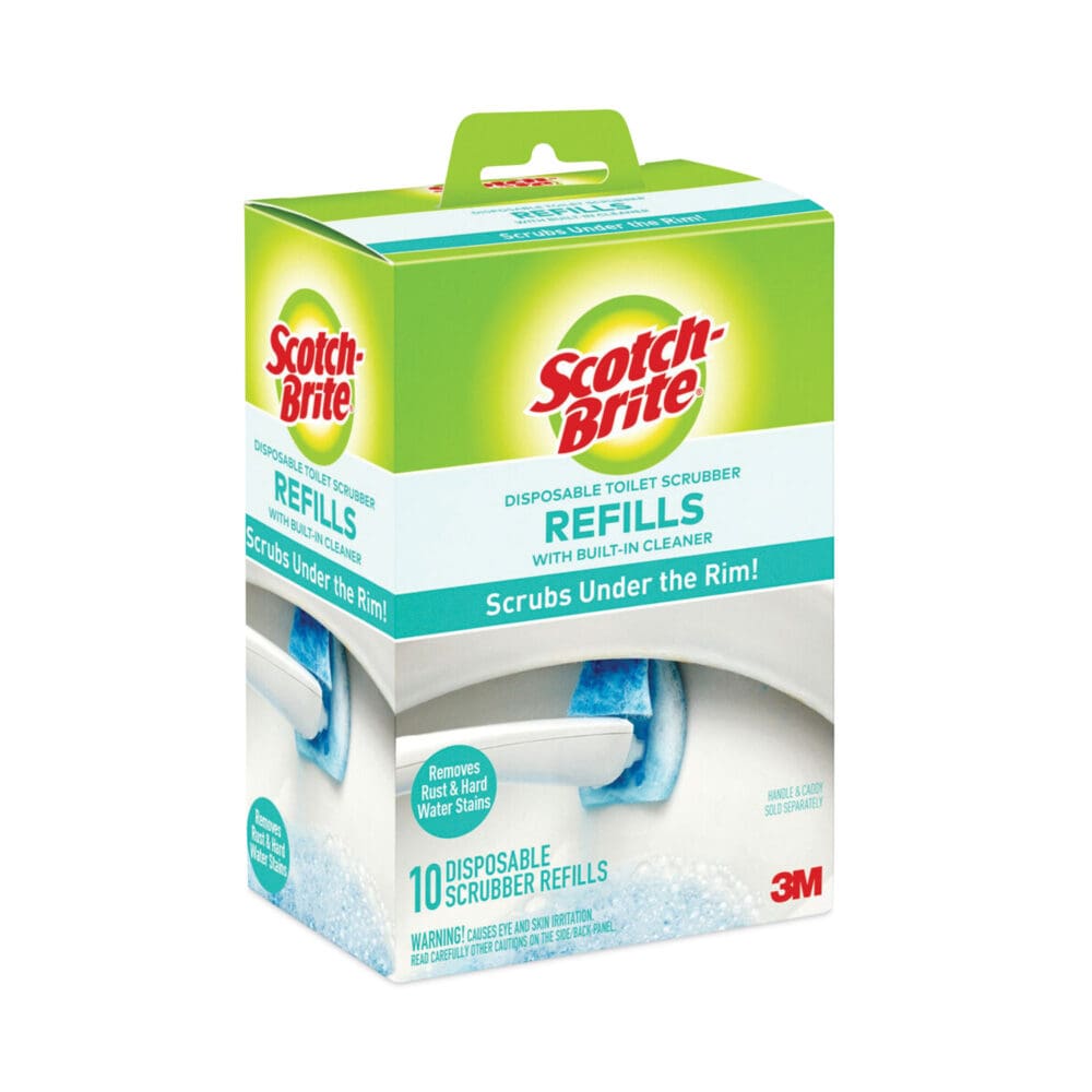 Disposable Toilet Scrubber Refill, Blue/White, 10/Pack - Image 9