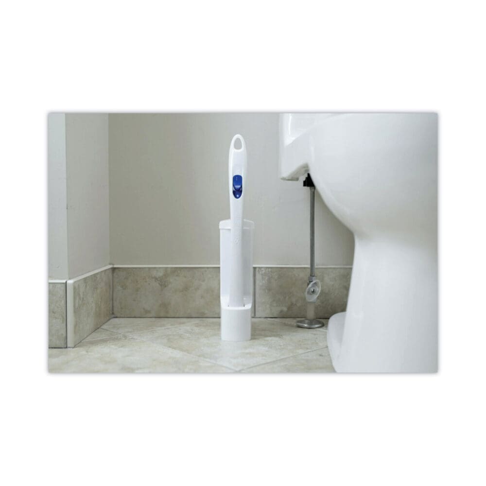 Toilet Scrubber Starter Kit, 1 Handle and 5 Scrubbers, White/Blue - Image 18