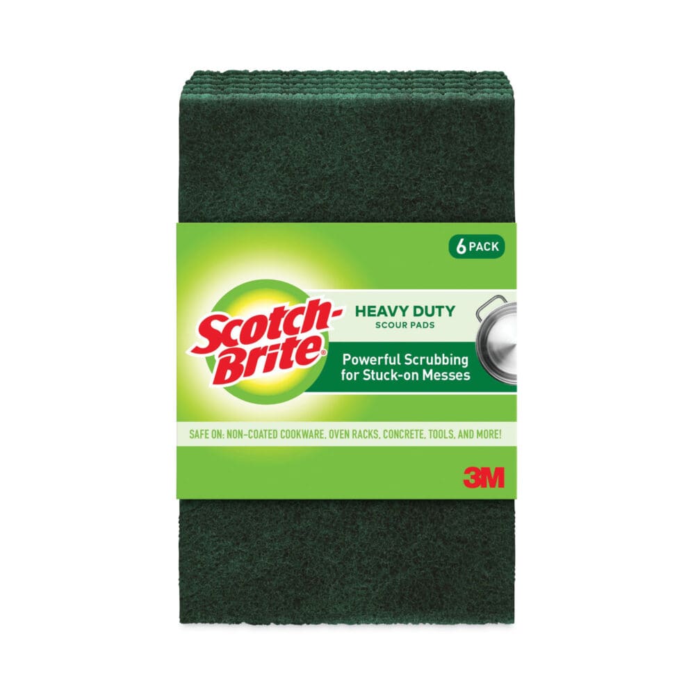 Heavy-Duty Scouring Pad, 3.8 x 6, Green, 5/Carton - Image 14