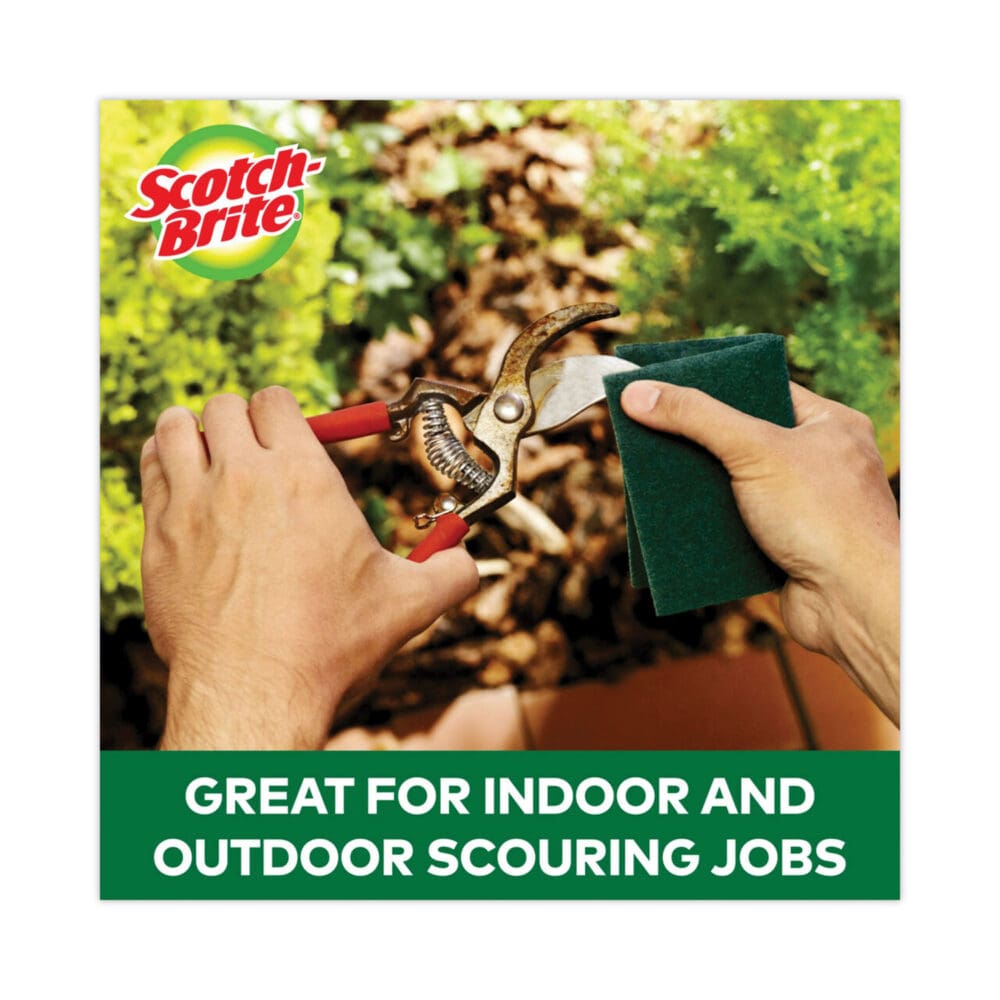 Heavy-Duty Scouring Pad, 3.8 x 6, Green, 5/Carton - Image 5