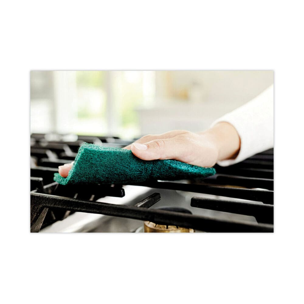 Heavy-Duty Scouring Pad, 3.8 x 6, Green, 5/Carton - Image 9