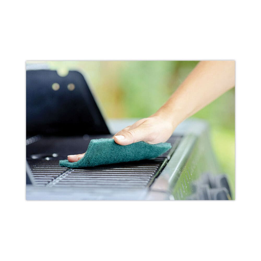 Heavy-Duty Scouring Pad, 3.8 x 6, Green, 5/Carton - Image 10