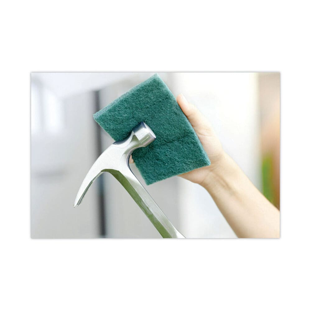 Heavy-Duty Scouring Pad, 3.8 x 6, Green, 5/Carton - Image 11