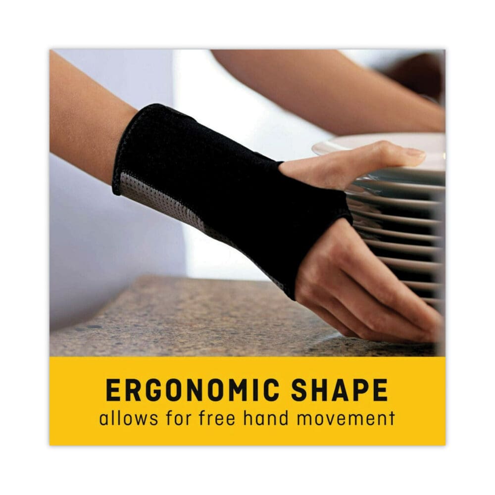 Adjustable Reversible Splint Wrist Brace, Fits Wrists 5.5" to 8.5", Black - Image 3