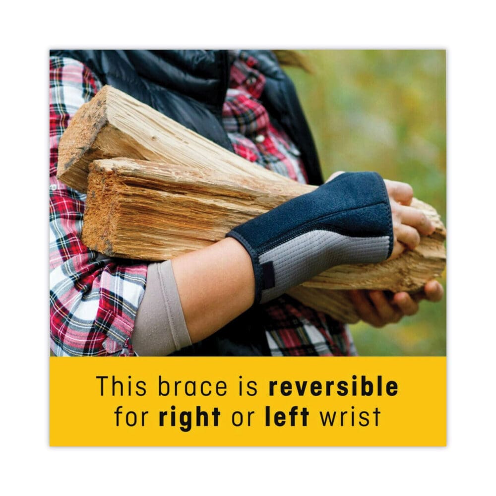 Adjustable Reversible Splint Wrist Brace, Fits Wrists 5.5" to 8.5", Black - Image 4