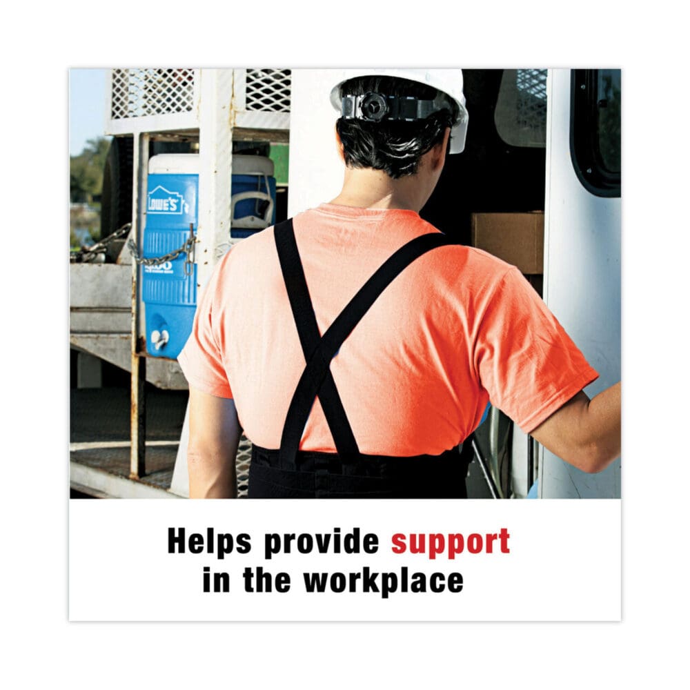 Work Belt with Removable Suspenders, One Size Fits All, Up to 48" Waist Size, Black - Image 2
