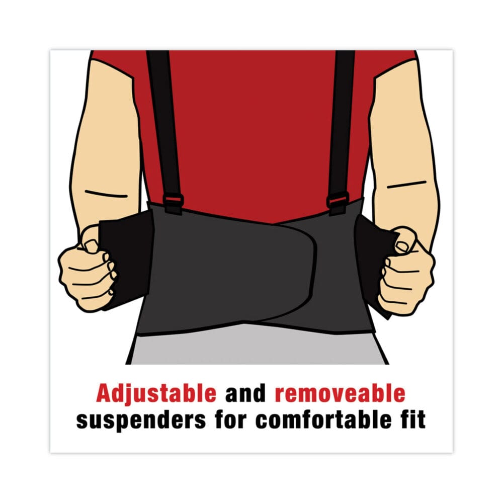 Work Belt with Removable Suspenders, One Size Fits All, Up to 48" Waist Size, Black - Image 3
