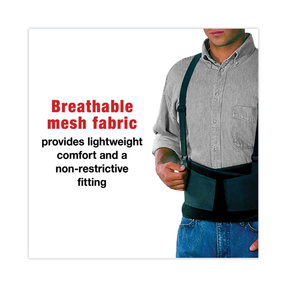 Work Belt with Removable Suspenders, One Size Fits All, Up to 48" Waist Size, Black - Image 4