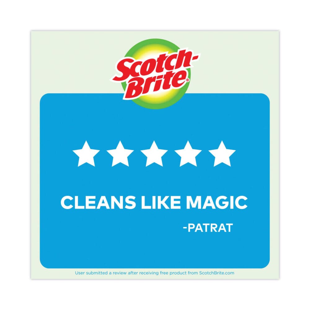 Non-Scratch Multi-Purpose Scrub Sponge, 4.4 x 2.6, 0.8" Thick, Blue, 3/Pack - Image 12