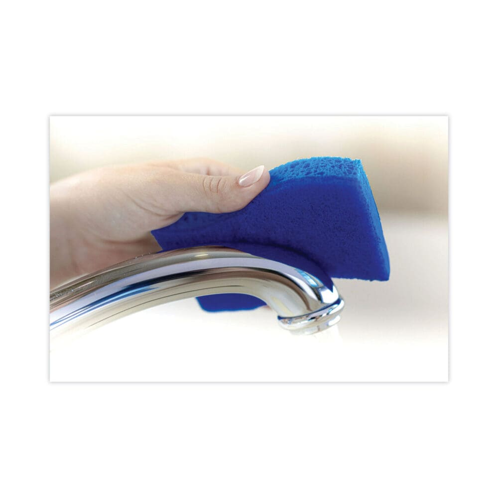 Non-Scratch Multi-Purpose Scrub Sponge, 4.4 x 2.6, 0.8" Thick, Blue, 3/Pack - Image 14