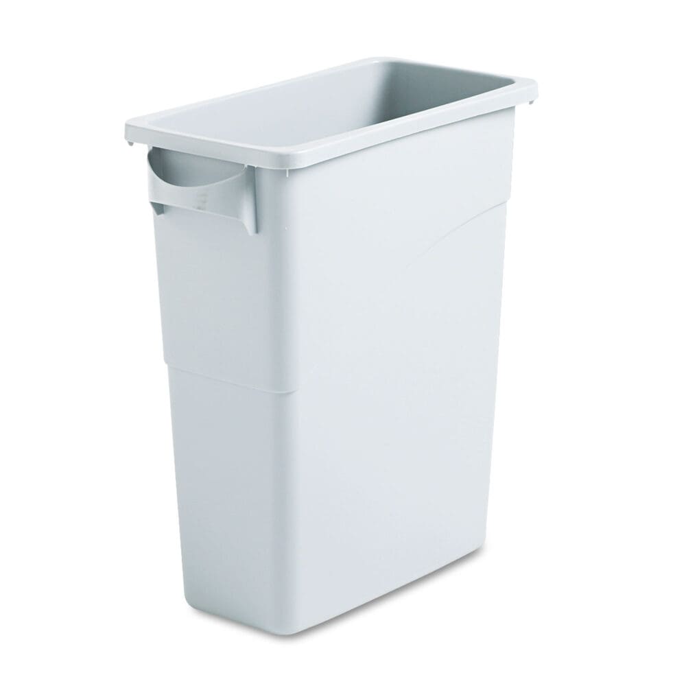 Slim Jim Waste Container with Handles, 15.9 gal, Plastic, Light Gray - Image 2