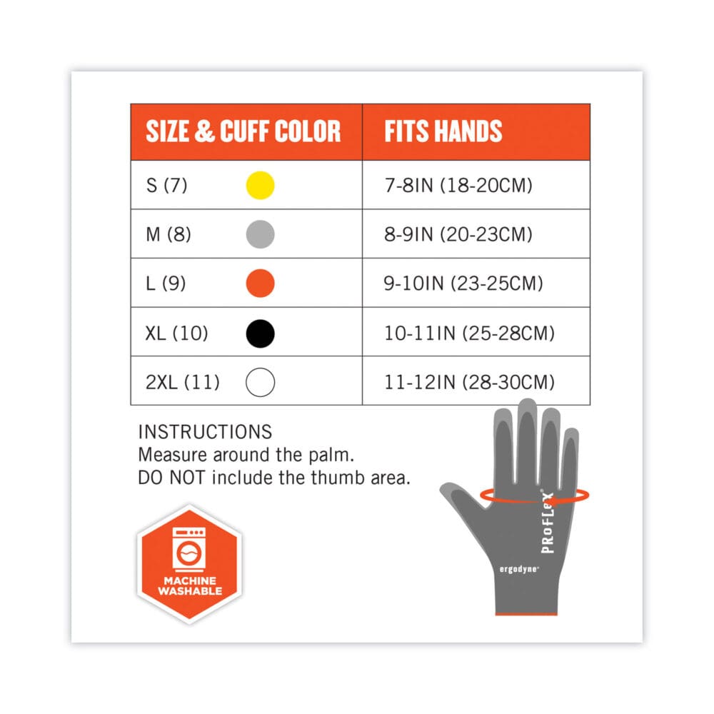 ProFlex 7044 ANSI A4 PU Coated CR Gloves, Gray, Small, Pair, Ships in 1-3 Business Days - Image 2