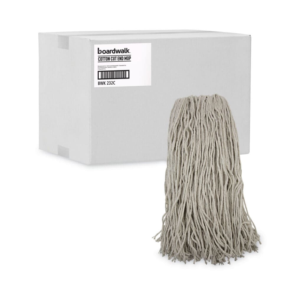 Mop Head, Premium Standard Head, Cotton Fiber, 32oz, White, 12/Carton - Image 8