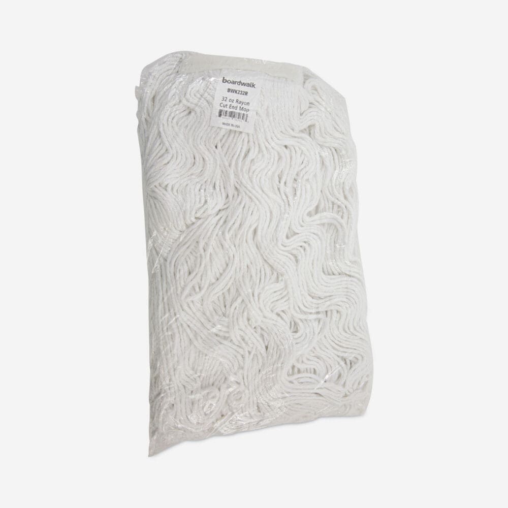 Mop Head, Premium Standard Head, Rayon Fiber, 32oz, White, 12/Carton - Image 6
