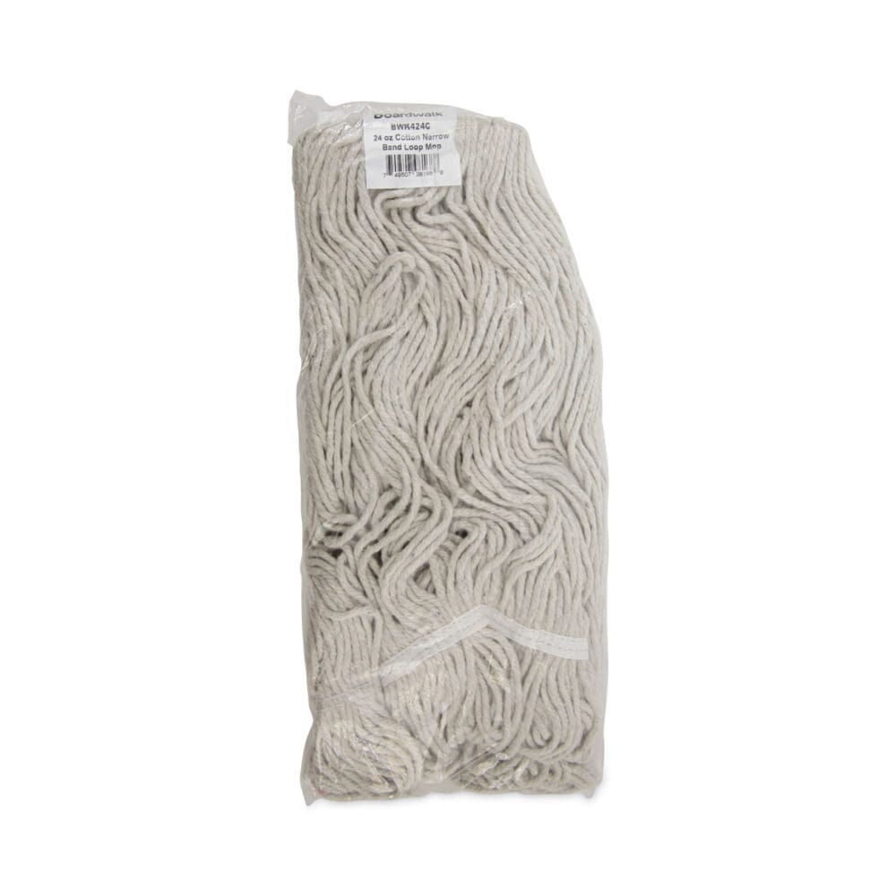 Pro Loop Web/Tailband Wet Mop Head, Cotton, 24oz, White, 12/Carton - Image 6