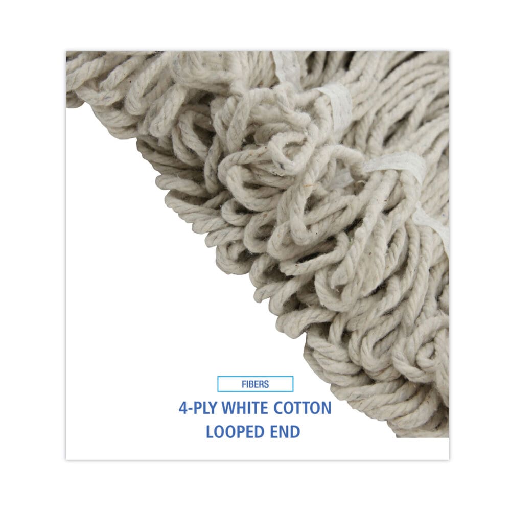 Pro Loop Web/Tailband Wet Mop Head, Cotton, 24oz, White - Image 4