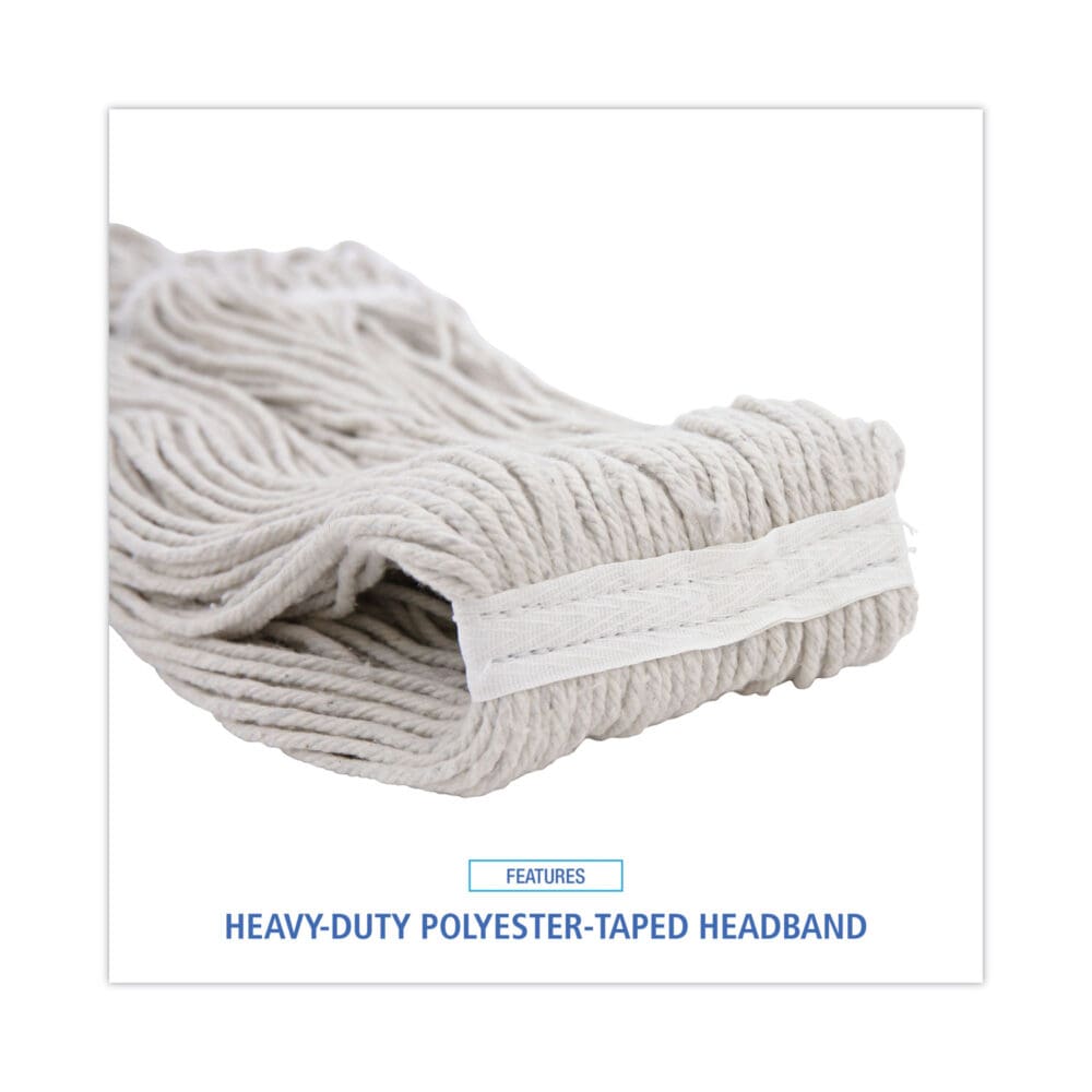 Pro Loop Web/Tailband Wet Mop Head, Cotton, 24oz, White - Image 6