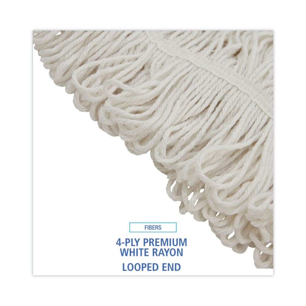Pro Loop Web/Tailband Wet Mop Head, Rayon, 24oz, White - Image 3