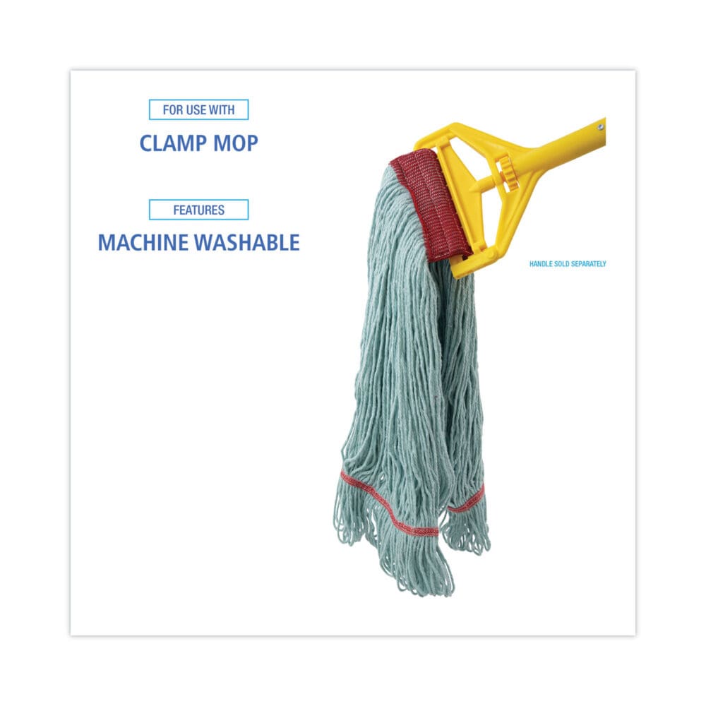 EchoMop with Looped-End Wet Head, Synthetic/Cotton, Large, Blue, 12/Carton - Image 2