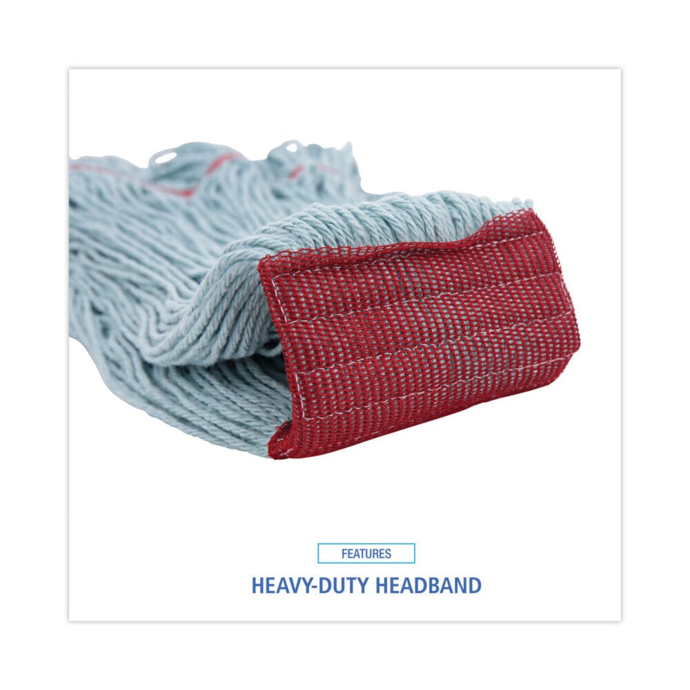 EchoMop with Looped-End Wet Head, Synthetic/Cotton, Large, Blue, 12/Carton - Image 5