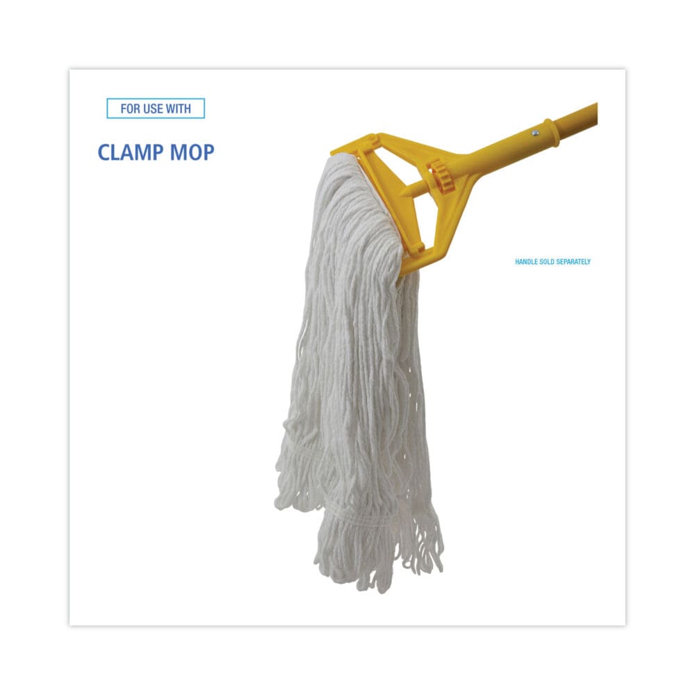 Pro Loop Web/Tailband Wet Mop Head, Rayon, #24 Size, White, 12/Carton - Image 2