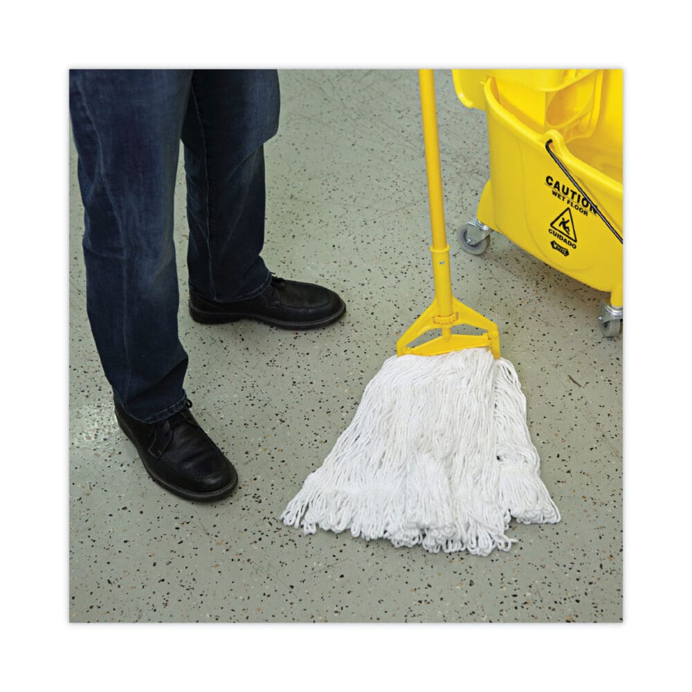 Pro Loop Web/Tailband Wet Mop Head, Rayon, #24 Size, White, 12/Carton - Image 4