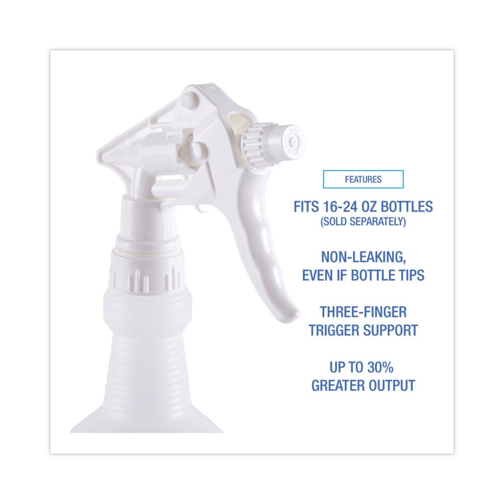Trigger Sprayer 250, 8" Tube, Fits 16-24 oz Bottles, White, 24/Carton - Image 3