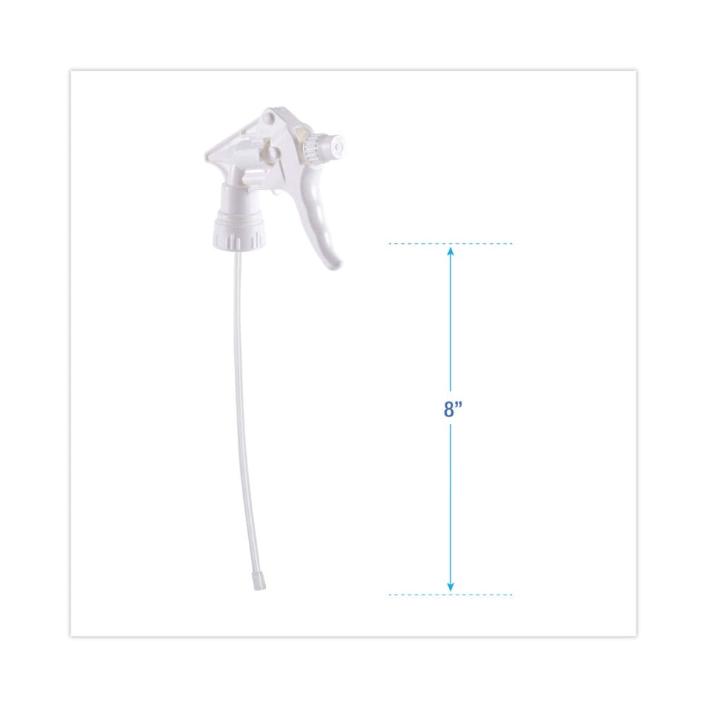 Trigger Sprayer 250, 8" Tube, Fits 16-24 oz Bottles, White, 24/Carton - Image 4