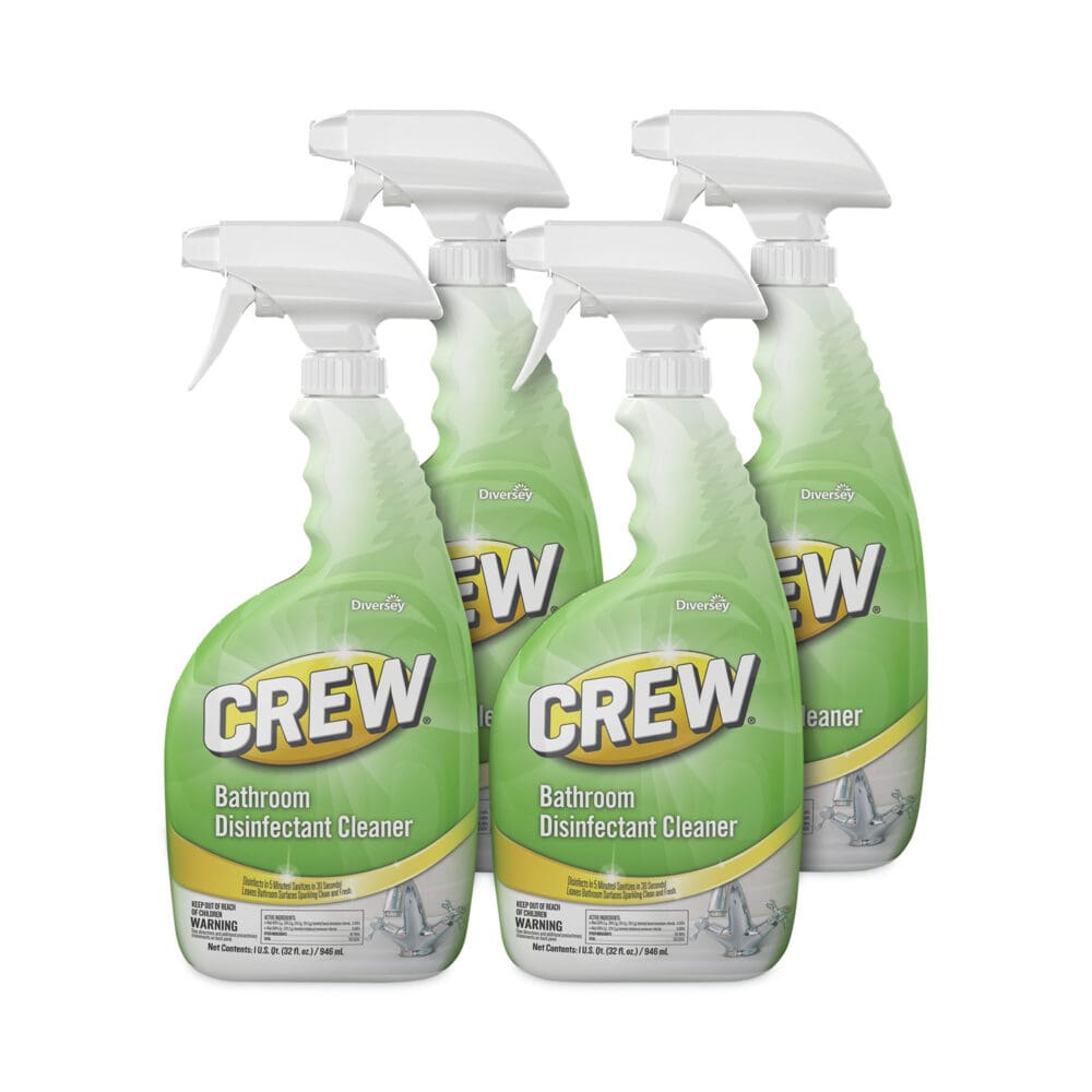 Crew Bathroom Disinfectant Cleaner, Floral Scent, 32 oz Spray Bottle, 4/Carton - Image 2