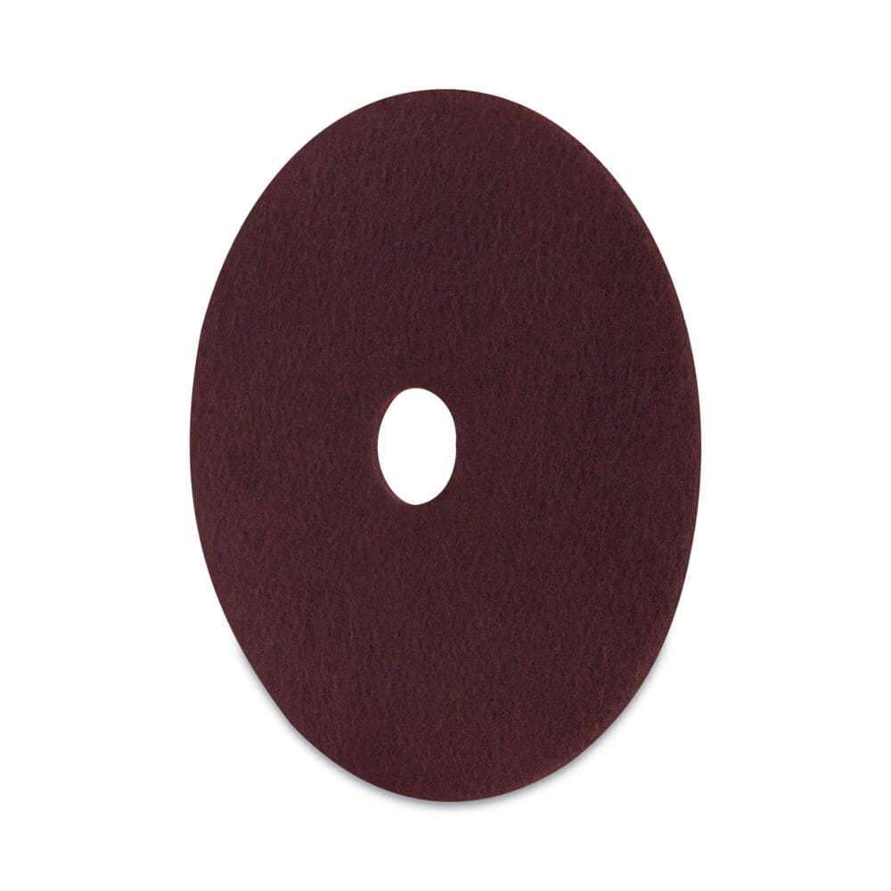 Deep Scrub Pads, 20" Diameter, Maroon, 10/Carton - Image 3