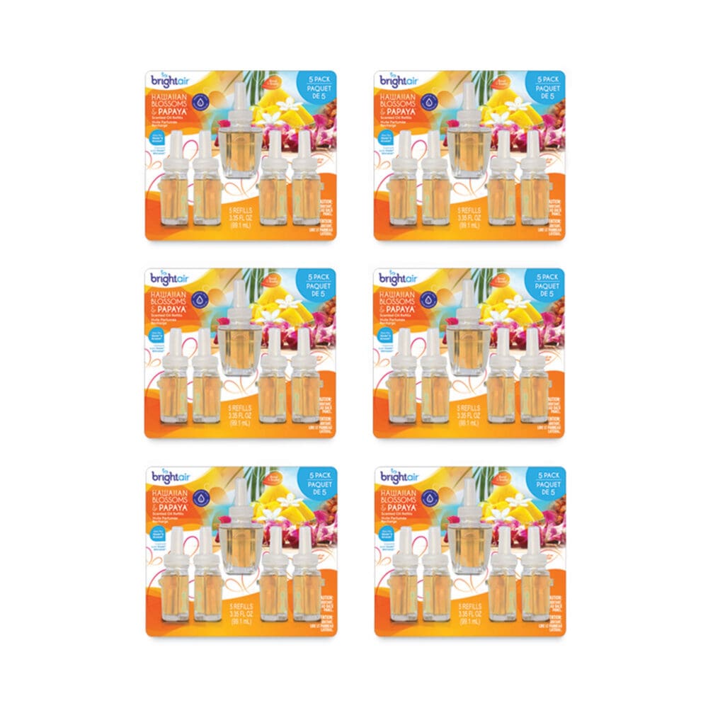 Electric Scented Oil Air Freshener Refill, Hawaiian Blossoms and Papaya, 0.67 oz Bottle, 5/Pack, 6 Pack/Carton - Image 5