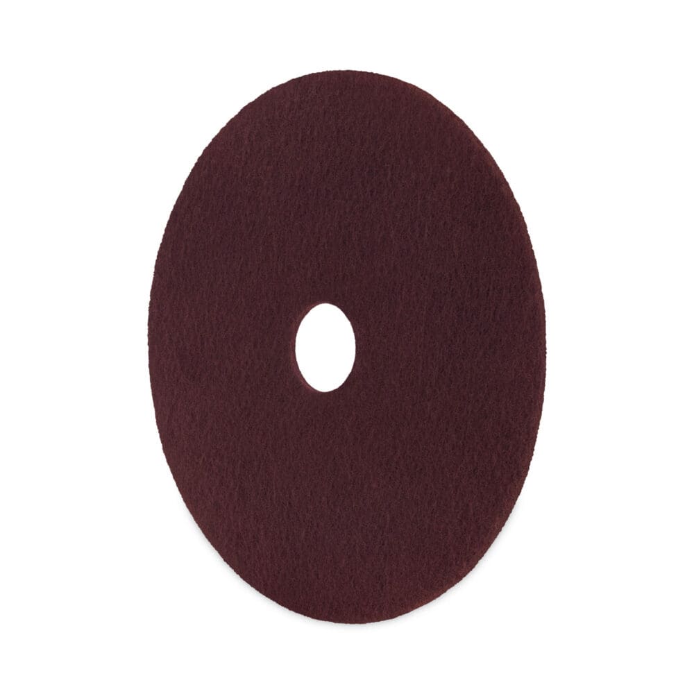 Deep Scrub Pads, 16" Diameter, Maroon, 10/Carton - Image 2