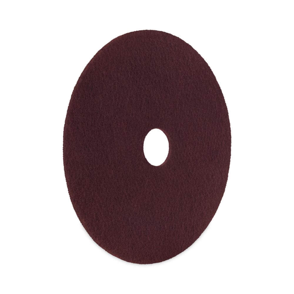 Deep Scrub Pads, 16" Diameter, Maroon, 10/Carton - Image 3
