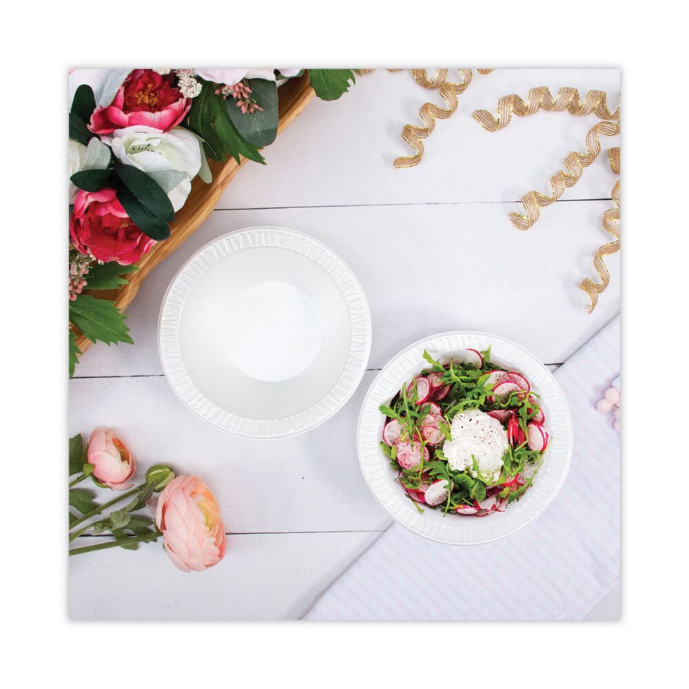 Concorde Non-Laminated Foam Bowl, 12 oz, White, 125/Pack, 8 Packs/Carton - Image 2