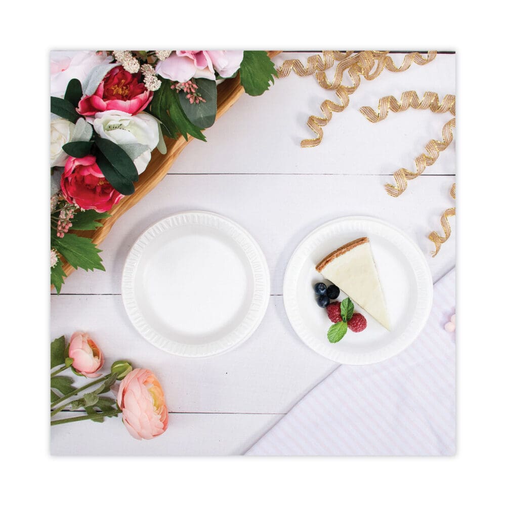 Concorde Non-Laminated Foam Plate, 6" dia, White,125/Pack, 8 Packs/Carton - Image 2