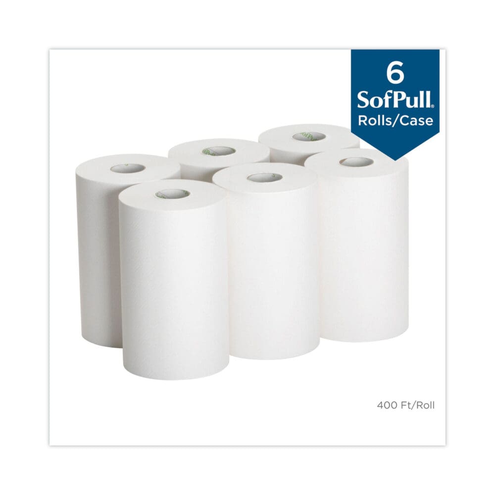 Hardwound Paper Towel Roll, Nonperforated, 1-Ply, 9" x 400 ft, White, 6 Rolls/Carton - Image 2