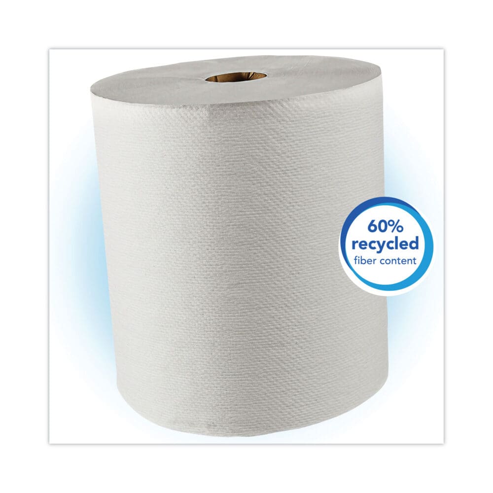 Hard Roll Paper Towels with Premium Absorbency Pockets, 1-Ply, 8" x 425 ft, 1.5" Core, White, 12 Rolls/Carton - Image 6