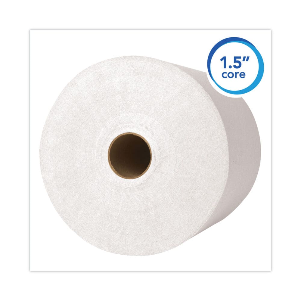 Hard Roll Paper Towels with Premium Absorbency Pockets, 1-Ply, 8" x 425 ft, 1.5" Core, White, 12 Rolls/Carton - Image 4