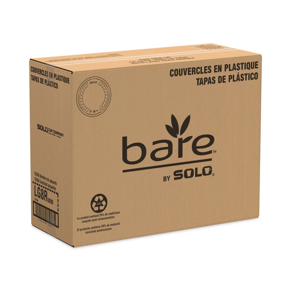 Bare Eco-Forward RPET Deli Container Lids, ProPlanet Seal, Recessed Lid, Fits 8 oz, Clear, Plastic, 50/Pack, 10 Packs/Carton - Image 2