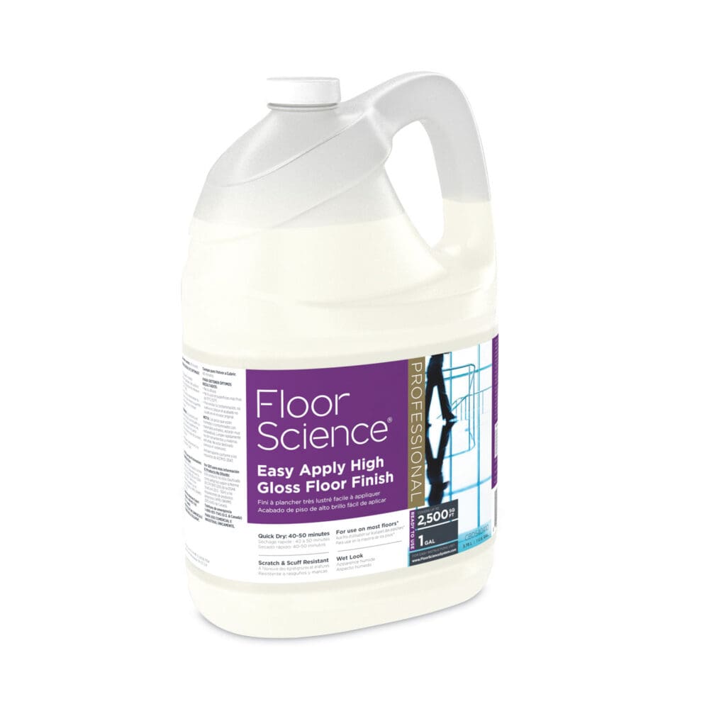 Floor Science Premium High Gloss Floor Finish, Clear Scent, 1 gal Container,4/CT - Image 5