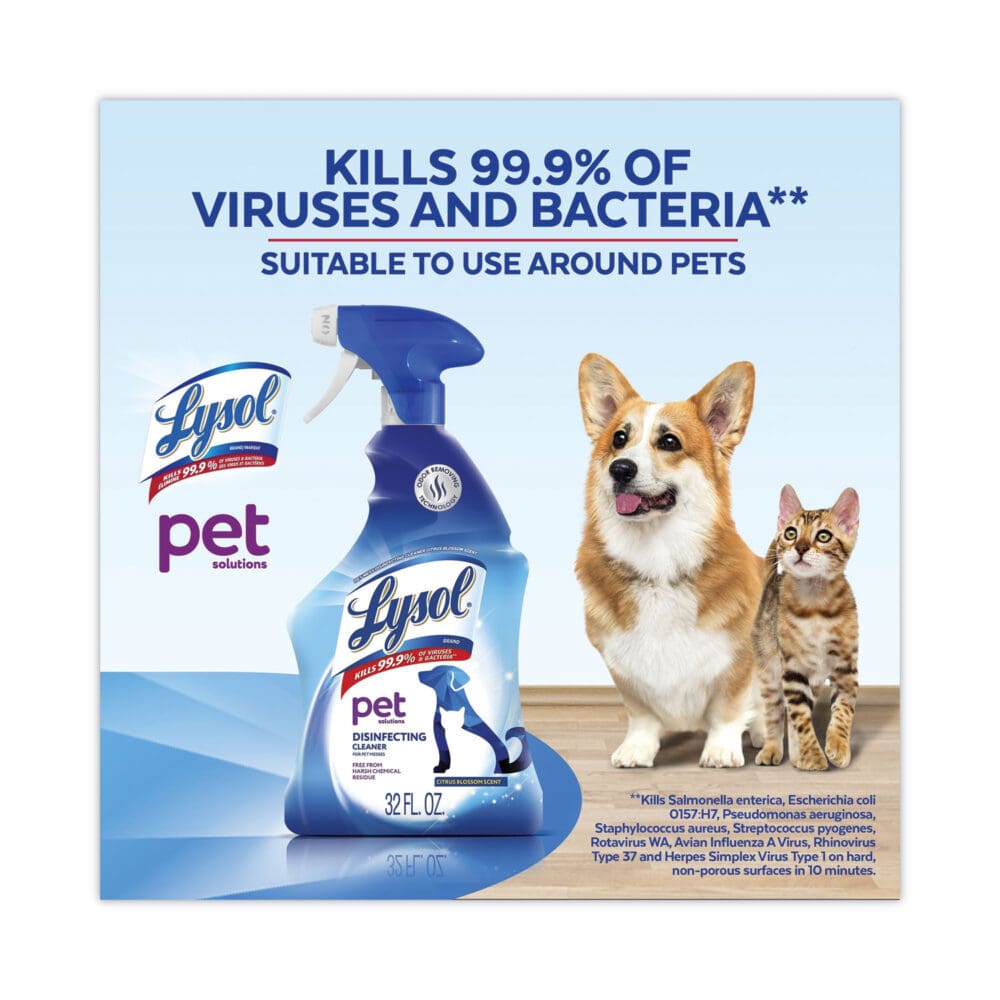 Pet Solutions Disinfecting Cleaner, Citrus Blossom, 32 oz Trigger Bottle, 9/Carton - Image 6